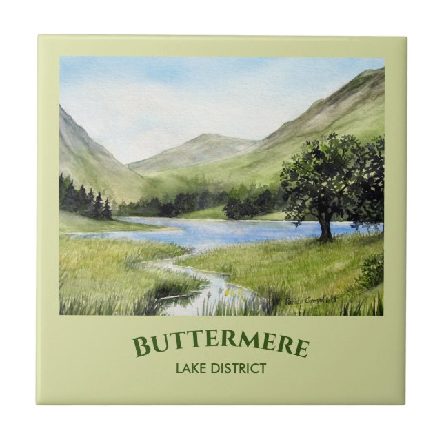 Paisagem Watercolor Painting of Lake Buttermere (Frente)