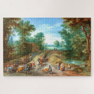 Paisagem Wooded, Quebra-cabeça Jan Brueghel Art Ji