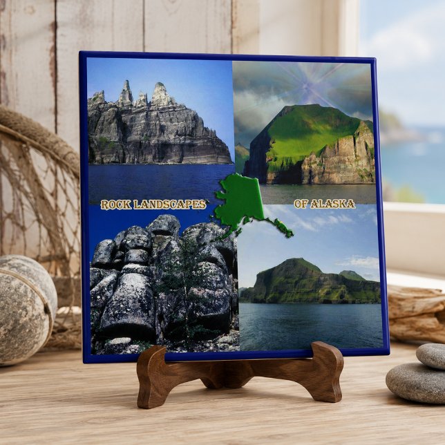 Paisagens da rocha da colagem de Alaska (Rock Landscapes of Alaska Collage Ceramic Tile)