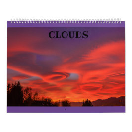 paisagens de nuvens no calendário