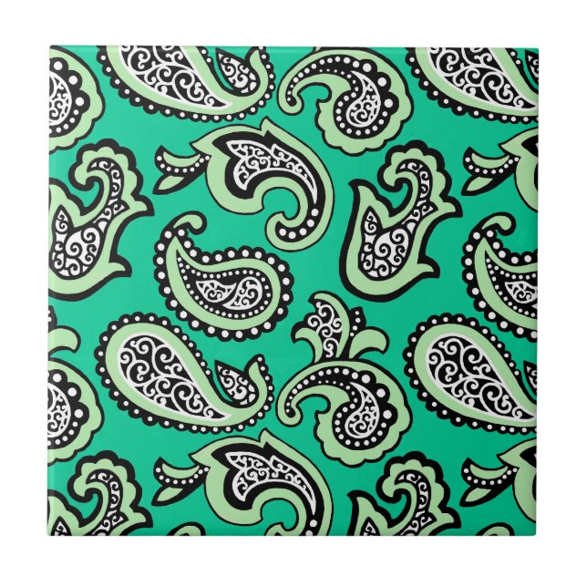 Paisley Atemporal em Fundo Verde (Frente)