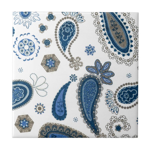 Paisley Blue Bohemian Patterian (Frente)