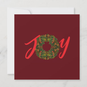 Paisley Christmas Wreath JOY Cartão de Natal