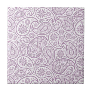 Paisley da Vintagem Púrpura Branca e Pluma