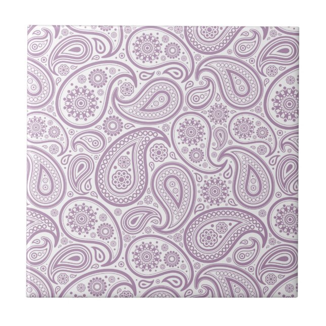 Paisley da Vintagem Púrpura Branca e Pluma (Frente)