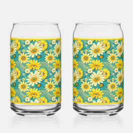 Paisley Daisy Soda Glass