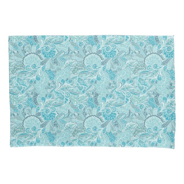Paisley do Teal Blue e White Elegante (Frente)