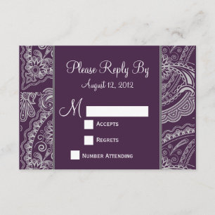 Paisley elegante RSVP para convites Wedding