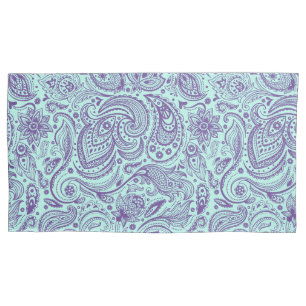 Paisley Floral Verde e Roxo Elegante
