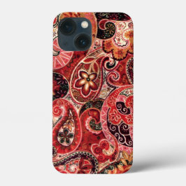 Paisley Floral, Vermelho, Rosa e Preto