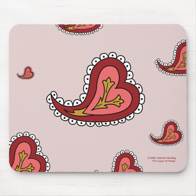 Paisley Heart Mousepad (Frente)