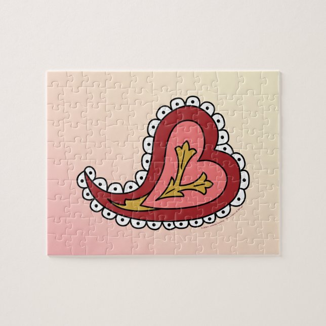 Paisley Heart Quebra-cabeça (Horizontal)