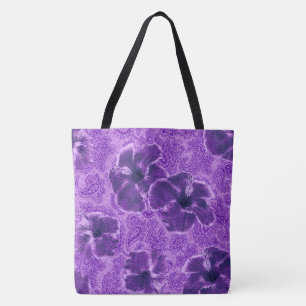 Paisley Hibiscus Vintage Bolsa de praia Psicodélic