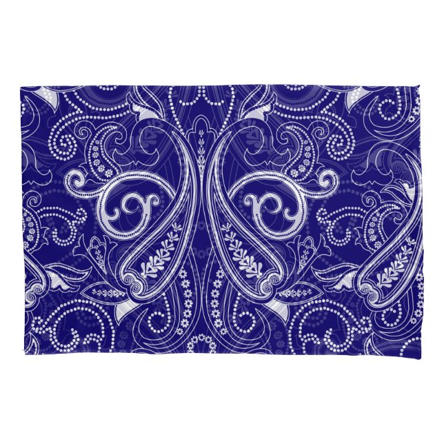 Paisley monocromo: elegância azul e branca. (Frente)