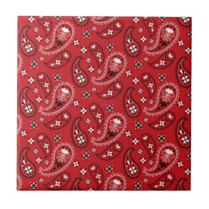 Paisley Pattern com Fundo Vermelho-23214