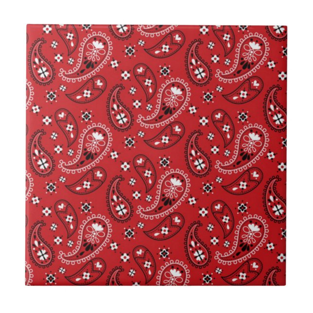 Paisley Pattern com Fundo Vermelho-23214 (Frente)