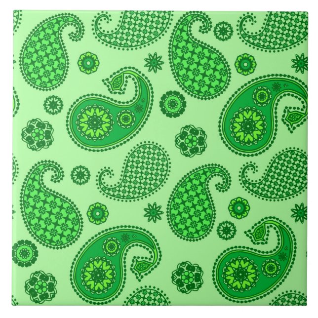 Paisley Pattern, Limão e Emerald Green (Frente)