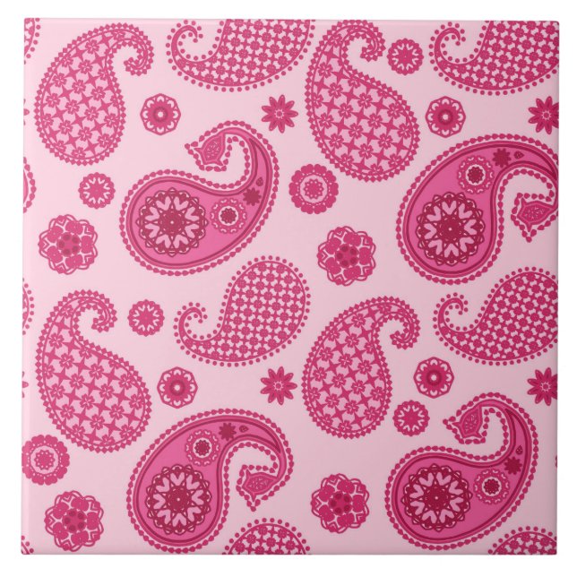 Paisley Pattern, Pastel Coral Pink e Fuchsia (Frente)