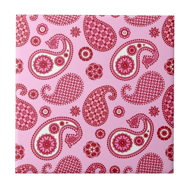 Paisley Pattern, Peppermint Rosa e Branco (Frente)