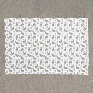 Paisley Pink Flowers Dots Padrões Roxo Verde