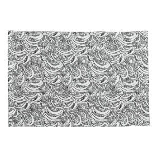 paisley preto e branco cobriu travesseiros da arte