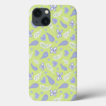 Paisley Roxo e Borboletas e Corações em Verde Lima