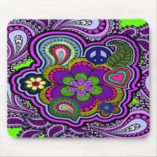 Paisley roxo psicadélico Mousepad