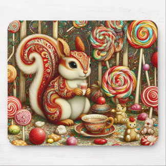 ~ Paisley Squirrel ~ tea party ~ Mousepad