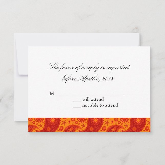 Paisley Starfish - Cartão de Resposta de Verão Que (Frente)