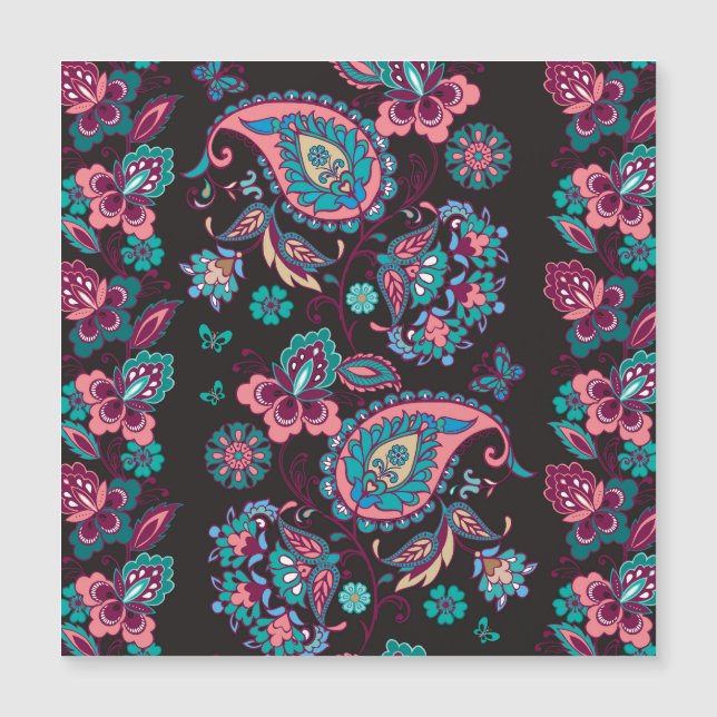 Paisley Stripe: Decorativa Negra Sem Semente (Frente)