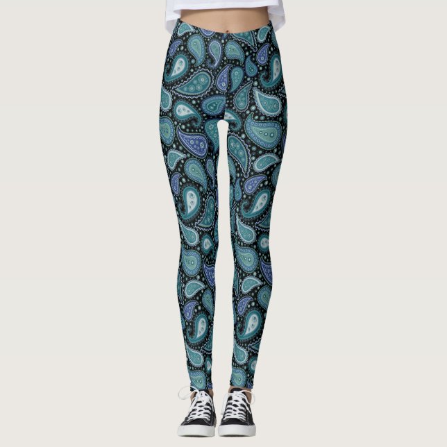 Paisley Swirls Leggings (Frente)