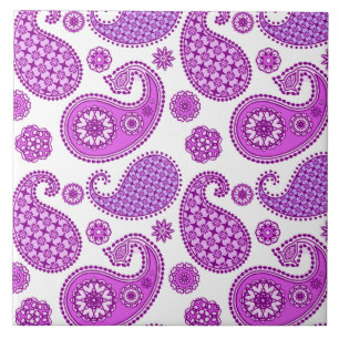 Paisley, violeta, roxo e branco