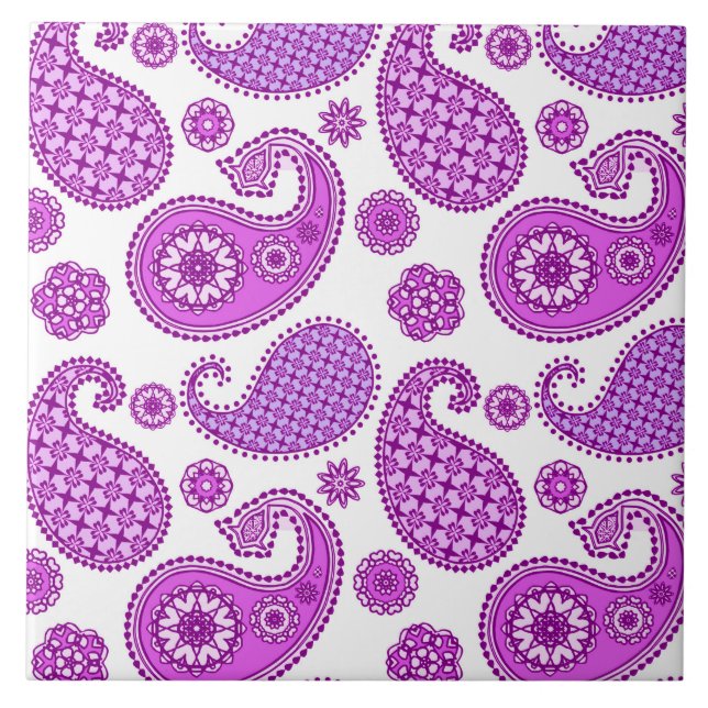 Paisley, violeta, roxo e branco (Frente)