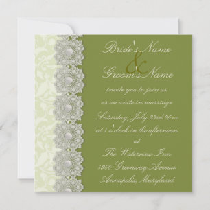 Palácio e Pérolas - Convite para Casamento Verde