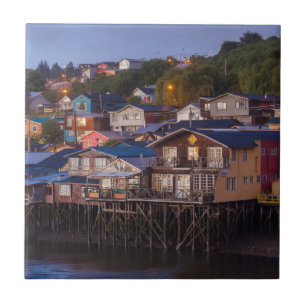 Palafito costura casas, visão elevada