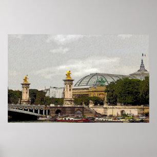 Palais grande em Paris, France - poster das belas
