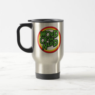 Palavra da caneca de viagem do nerd