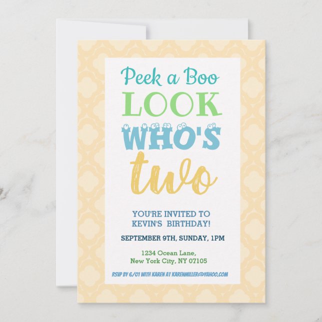 Palavra de Convite de segundo aniversário (Frente)