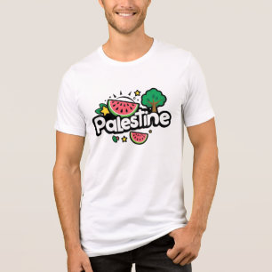 Palavra de Cuta Palestina cercada por melancia