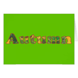 Palavra de outono em folhas de pássaros Cartões de