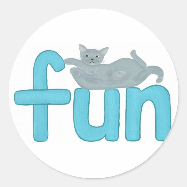 palavra divertida em aqua, com cinza, adesivos (Frente)