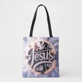 Palavra Jesus tote bags cristãos