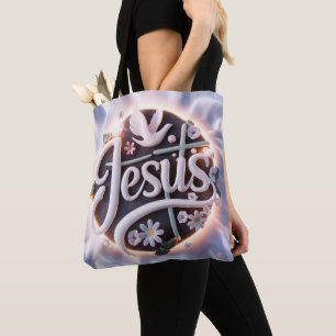 Palavra Jesus tote bags cristãos