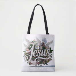 Palavra Jesus tote bags cristãos