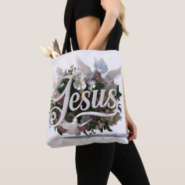 Palavra Jesus tote bags cristãos