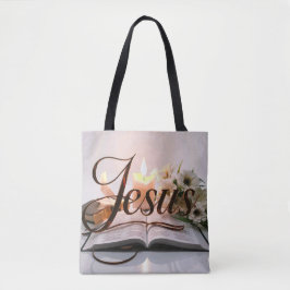 Palavra Jesus tote bags cristãos
