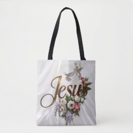 Palavra Jesus tote bags cristãos