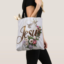 Palavra Jesus tote bags cristãos
