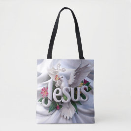 Palavra Jesus tote bags cristãos