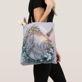 Palavra Jesus tote bags cristãos
